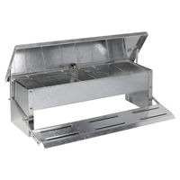 Produktbild von Gaun Geflügel Pedal-Futtertrog aus Metall in Silber