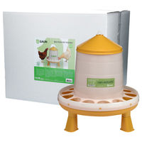 Produktbild von Gaun Geflügelfutterautomat mit Ständer für Hühner aus Kunststoff 8 kg Bio Transparent Grün Gelb - 8 kg