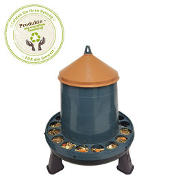 GAUN S.A. Geflügel Futterautomat aus Recycling-Kunststoff mit Standfüßen für Hühner Wachteln und Tauben - 2 kg – Bild 1 von 3