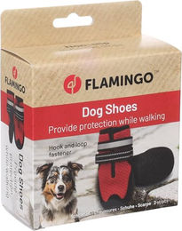 Produktbild von Gayo Pfotenschuhe für Hunde Flamingo Rot Größe M mit reflektierenden Elementen und rutschfester Sohle 2 Stück