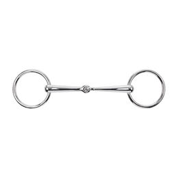 Gebiss Unterlegtrense Einfach Gebrochen aus Edelstahl 12 mm 14,5 cm Silber – Bild 1 von 1
