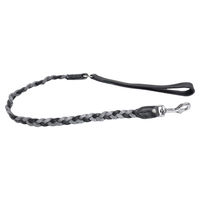 Produktbild von Geflochtene Hundeleine aus Leder in Schwarz/Granit