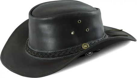 Produktbild von Geflochtener Lederhut Lakota Capello Modello Schwarz Unisex Größe L