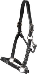 Geflochtenes Lederhalfter Dy'on für Pferde in Schwarz oder Braun – Bild 1 von 4