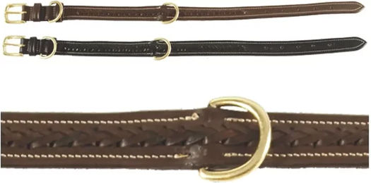 Produktbild von Geflochtenes Lederhundehalsband Chetak für erwachsene Hunde in Schwarz oder Braun 40 cm