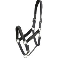 Produktbild von Geflochtenes Pferdehalfter HorseGuard Vardia aus Nylon in Schwarz Grau Silber Größe XFull