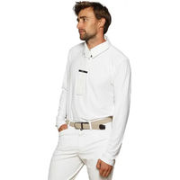 Produktbild von GEM Reitshirt für Herren Langärmeliges Turnier-Poloshirt Weiß Größe S