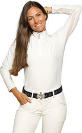 Produktbild von GEM Victor Reitshirt Damen mit langen Ärmeln Weiß Größe M