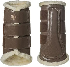Produktbild von Geschlossene Gamaschen aus Kunstleder für Pferde von Equestrian Stockholm in Schwarz