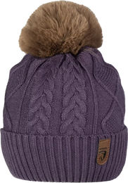 Produktbild von Gestrickte Wintermütze HORKA Unisex aus Polyester in Schwarz oder Lila