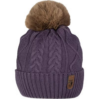 Produktbild von Gestrickte Wintermütze HORKA Unisex aus Polyester in Schwarz oder Lila