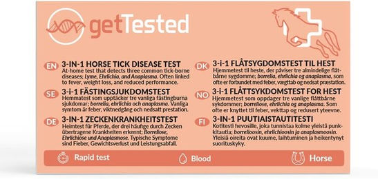 Produktbild von GetTested 3-in-1 Pferde-Zeckenkrankheiten-Test