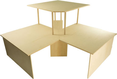 Getzoo Ecketage Meerschweinchen Häuschen aus Holz 99x99x60cm – Bild 1 von 12