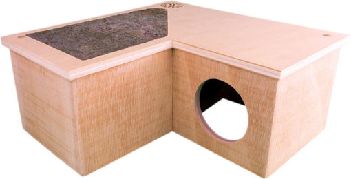 Getzoo Eckhaus Luna Nagerhaus aus Holz mit Schieferdach für Hamster und Rennmäuse - 1 Stk. – Bild 1 von 12