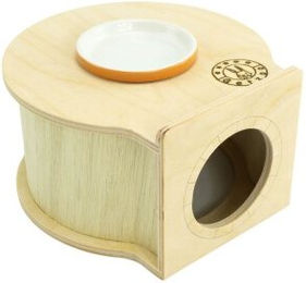 Getzoo Einkammernhaus aus Holz mit Tonuntersetzer für Zwerghamster und Mäuse Ø 16cm – Bild 1 von 1