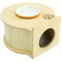 Produktbild von Getzoo Einkammernhaus aus Holz mit Tonuntersetzer für Zwerghamster und Mäuse Ø 16cm