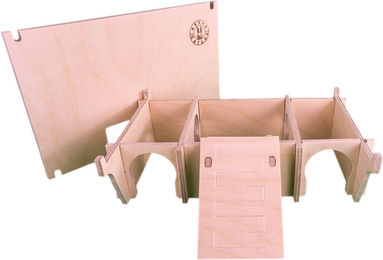 Getzoo Wohnlabyrinth Merlin aus Naturholz für Zwerghamster und Mäuse mit Dreikammersystem und Rampe – Bild 1 von 11
