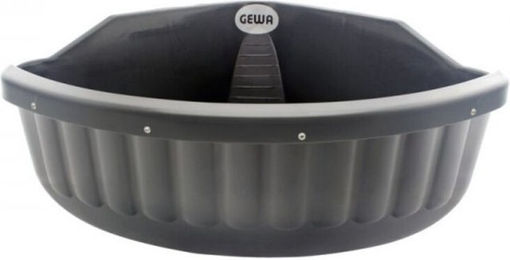 Gewa Ecktrog mit Auswurf- und Bisskante aus Kunststoff in Grau oder Schwarz – Bild 1 von 2