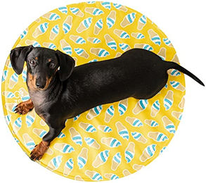 GF Pet Elastofit Runde Kühlmatte für Hunde und Katzen Gelb Größe XL - 1 Stk. – Bild 1 von 4