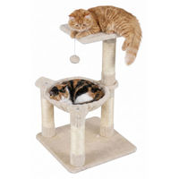Produktbild von GIANTEX Kratzbaum für Katzen in Grau und Beige mit Sisal-Kratzstamm 64 cm
