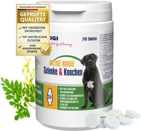 GIGI VET Aktive Hunde Gelenke & Knochen Supplement mit Kollagen und Hyaluronsäure 240 Tabletten - 240 x 576 g – Bild 1 von 4