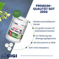Produktbild von GIGI VET Gelenk-Supplement für große Hunde zur Unterstützung von Gelenken und Knochen 240 Stück - 240 x 770 g