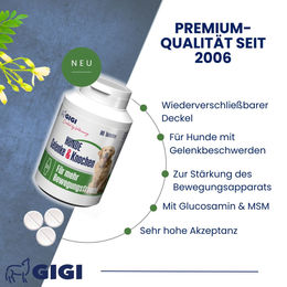 GIGI VET Gelenke & Knochen Supplement für Hunde mit MSM und Weihrauchextrakt 90 Tabletten - 90 x 144 g – Bild 1 von 4