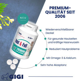 GIGI VET Haut & Fell Supplement Tabletten für Hunde und Katzen 90 Stück - 90 x 140 g – Bild 1 von 4