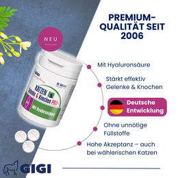 GIGI VET Katzen Gelenktabletten PRO+ zur Unterstützung von Gelenken und Knochen mit Hyaluronsäure – Bild 1 von 3