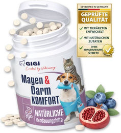 GIGI VET Magen & Darm Komfort Tabletten für Katzen und kleine Hunde mit Heidelbeere und Granatapfelextrakt 30 Stück - 30 x 10 g – Bild 1 von 8