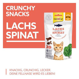 GimCat Crunchy Snacks Lachs & Spinat Katzenleckerli mit Fisch für alle Altersstufen 50 g - 12 x 50 g – Bild 1 von 4