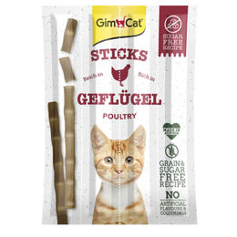 GimCat Crunchy Sticks Geflügel Leckerli für Katzen 4 Stück - 4 x 20 g – Bild 1 von 3