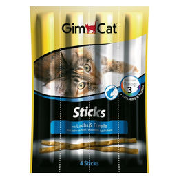GimCat Crunchy Sticks Lachs & Forelle Leckerli für Katzen Adult – Bild 1 von 4
