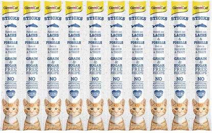 Produktbild von GimCat Crunchy Sticks Lachs und Forelle für Katzen 5x10 Stück