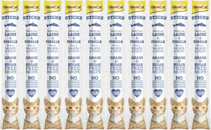 Produktbild von GimCat Crunchy Sticks Lachs und Forelle Leckerli für Katzen 50g - 10 x 50 g