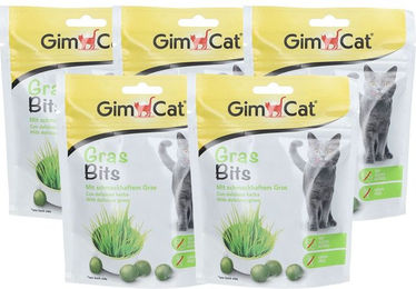 Produktbild von GimCat GrasBits Katzen Leckerli zur Unterstützung der Haarballen-Abfuhr 140g