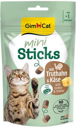 GimCat Mini Sticks Crunchy Leckerli Truthahn und Käse 6x50g für Katzen – Bild 1 von 6