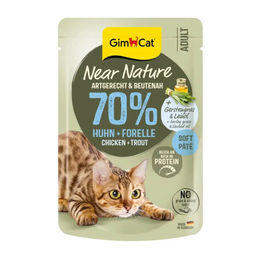 GimCat Near Nature Katzen Nassfutter Huhn und Forelle Adult Getreidefrei 16 x 85 g – Bild 1 von 3