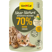 Produktbild von GimCat Near Nature Katzen Nassfutter Pastete Pute & Wild Getreidefrei Ohne Zucker 16 x 85 g Beutel
