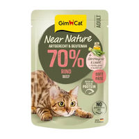 Produktbild von GimCat Near Nature Katzen Nassfutter Rind mit hohem Fleischanteil für erwachsene Katzen 16 x 85 g