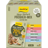 Produktbild von GimCat Near Nature Katzen Pastete Probierpaket für erwachsene Katzen mit hohem Fleischanteil getreidefrei 6 x 85 g - 6 x 85 g