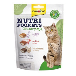 GimCat Nutri Pockets Country Mix Katzensnack mit Ente Rind und Truthahn 150 g - 150 g – Bild 1 von 9
