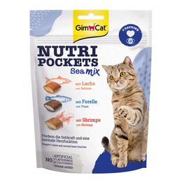 GimCat Nutri Pockets Sea-Mix Katzen Leckerli mit Fisch 10x15g – Bild 1 von 6