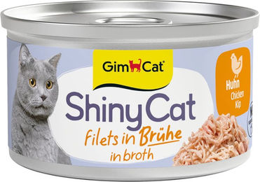 GimCat ShinyCat Filet Hühnchen in Brühe Katzenfutter für erwachsene Katzen 48 x 70 g - 48 x 70 g – Bild 1 von 4