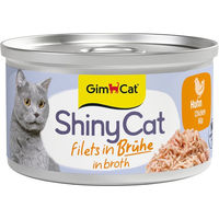 Produktbild von GimCat ShinyCat Filet Hühnchen in Brühe Katzenfutter für erwachsene Katzen 48 x 70 g - 48 x 70 g