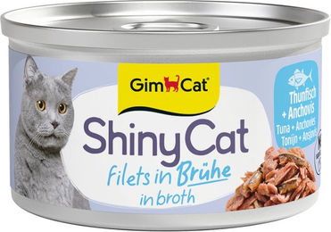 GimCat ShinyCat Filet in Brühe Thunfisch & Anchovis für Katzen Adult 6 x 70 g - 6 x 70 g – Bild 1 von 2
