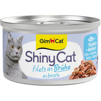Produktbild von GimCat ShinyCat Filet in Brühe Thunfisch & Anchovis für Katzen Adult 6 x 70 g - 6 x 70 g
