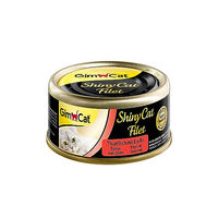 Produktbild von GimCat ShinyCat Filet Katzenfutter Thunfisch und Lachs für erwachsene Katzen