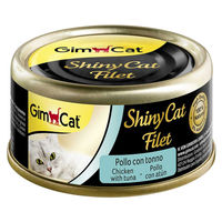 Produktbild von GimCat ShinyCat Filet Leckerli mit Huhn und Thunfisch 70 g - 24 x 70 g