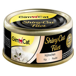 Produktbild von GimCat ShinyCat Filet mit Huhn Anti-Haarball Leckerli Paste 70 g - 24 x 70 g